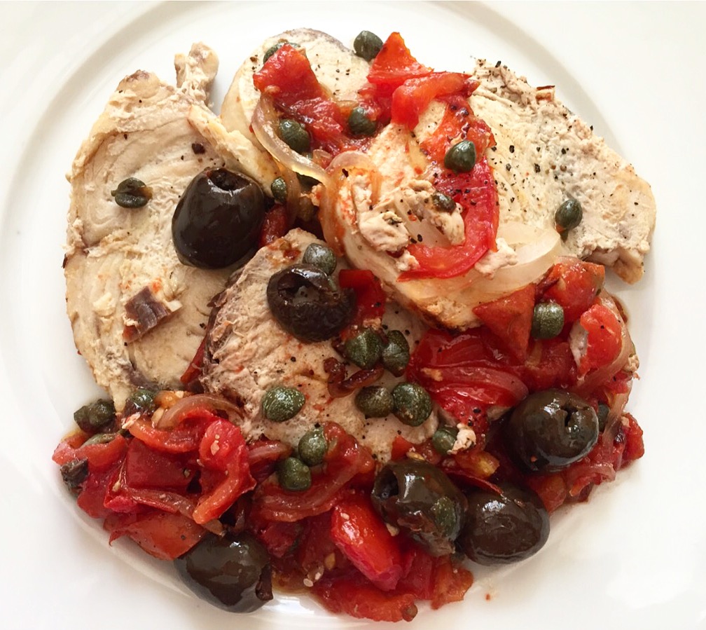 Ricette secondi piatti pesce spada pomodori olive e capperi  dietaok